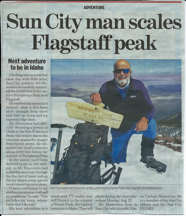 Humphreys Peak article 29 March 2017